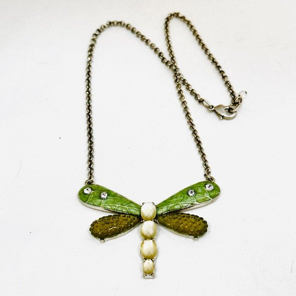 Liz Claiborne Enameled Dragonfly Neckace/Earrings Set - NOS - Picture 4 of 12